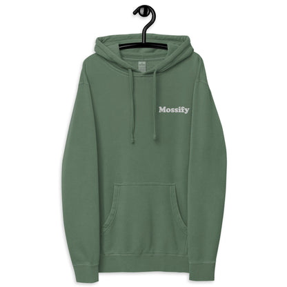 Sweat à capuche unisexe Mossify teint sur pigment – Brodé