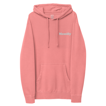 Sweat à capuche unisexe Mossify teint sur pigment – Brodé