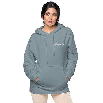 Sweat à capuche unisexe Mossify teint sur pigment – Brodé