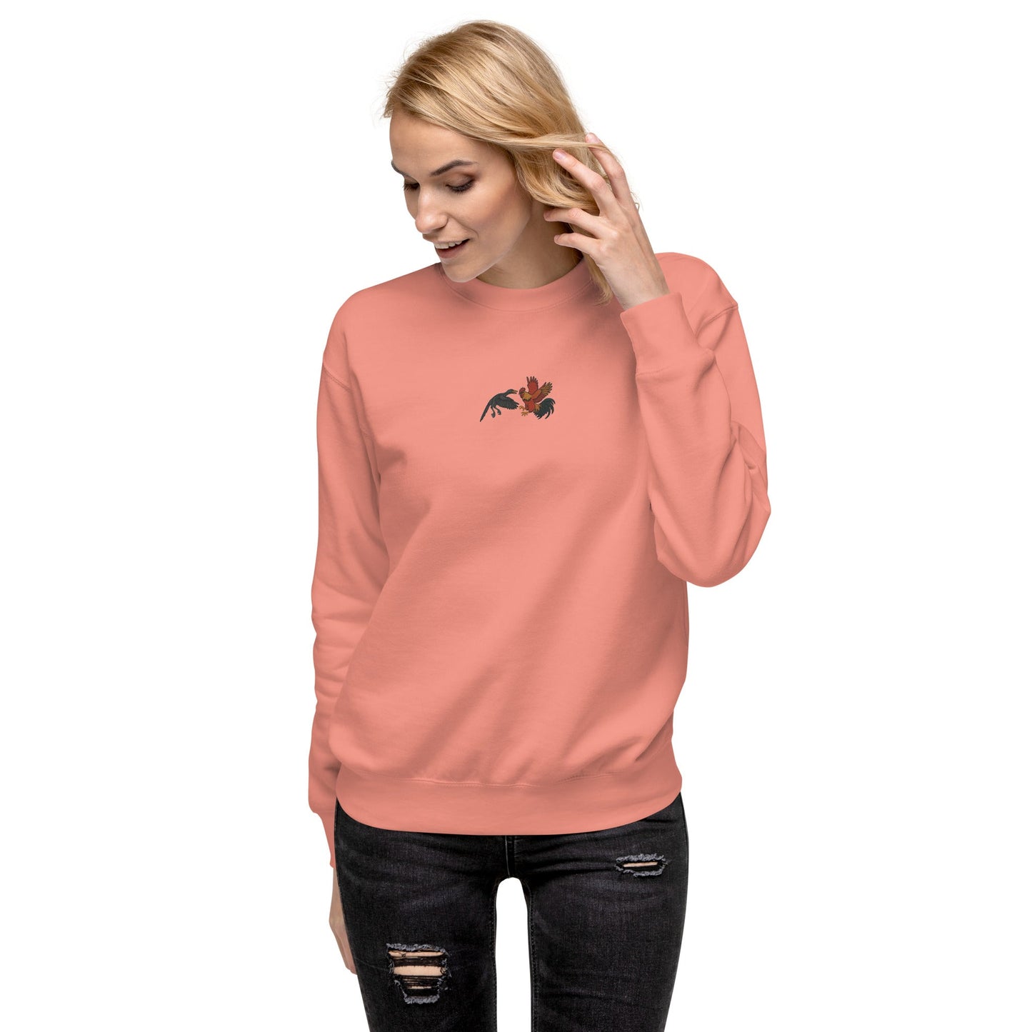 Sweat-shirt unisexe premium Chickasaurus Battle