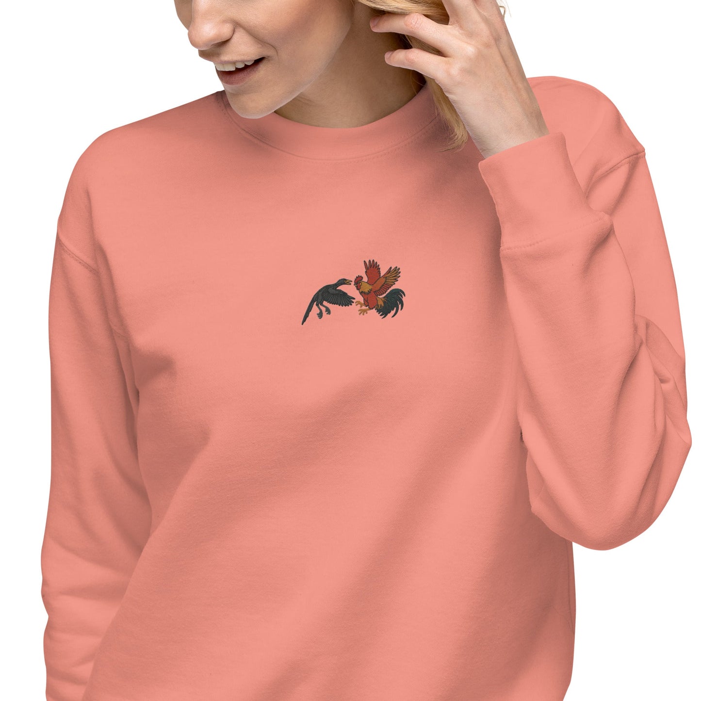 Sweat-shirt unisexe premium Chickasaurus Battle
