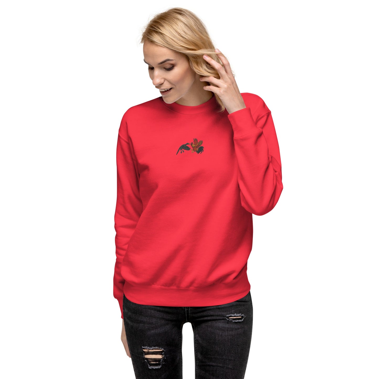 Sweat-shirt unisexe premium Chickasaurus Battle