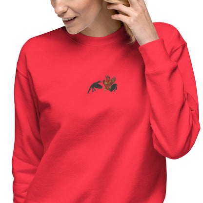 Sweat-shirt unisexe premium Chickasaurus Battle