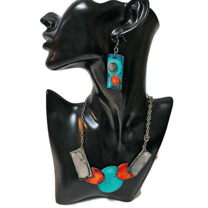 Boucles d'oreilles dépareillées originales, boucles d'oreilles pendantes peintes à la main décalées