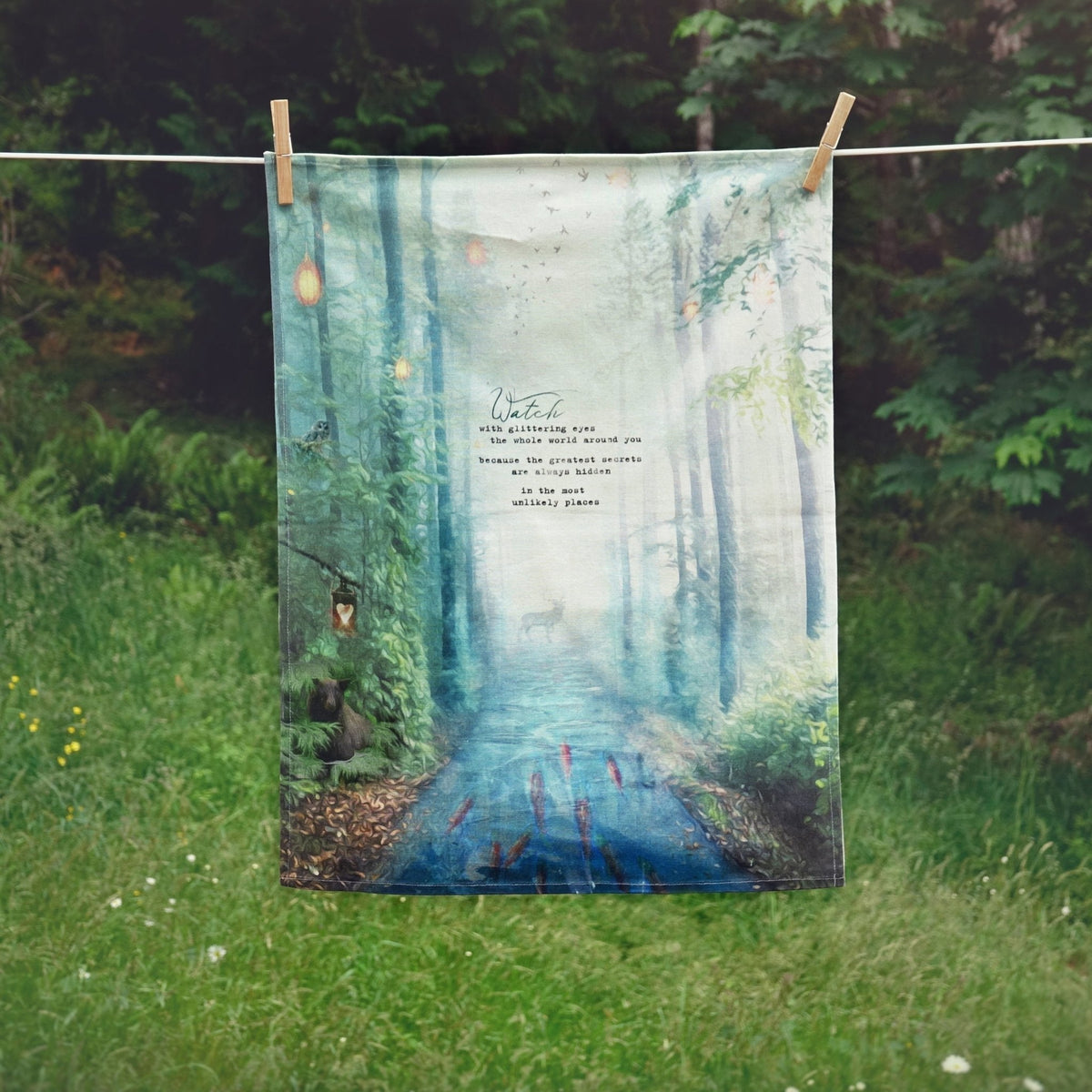 Tea Towel - Lost & Found - Watch With Glittering Eyes