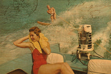 Carte postale en bois - Ski nautique