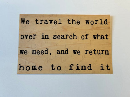 Wood Postcard - We Travel