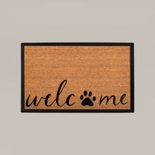 welcome + paw rectangular doormat set