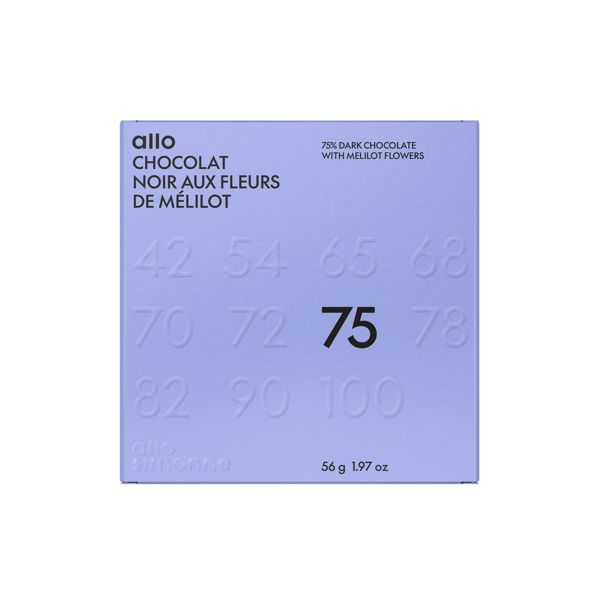 Tablette de chocolat - Chocolat noir aux fleurs de mélilot 75%