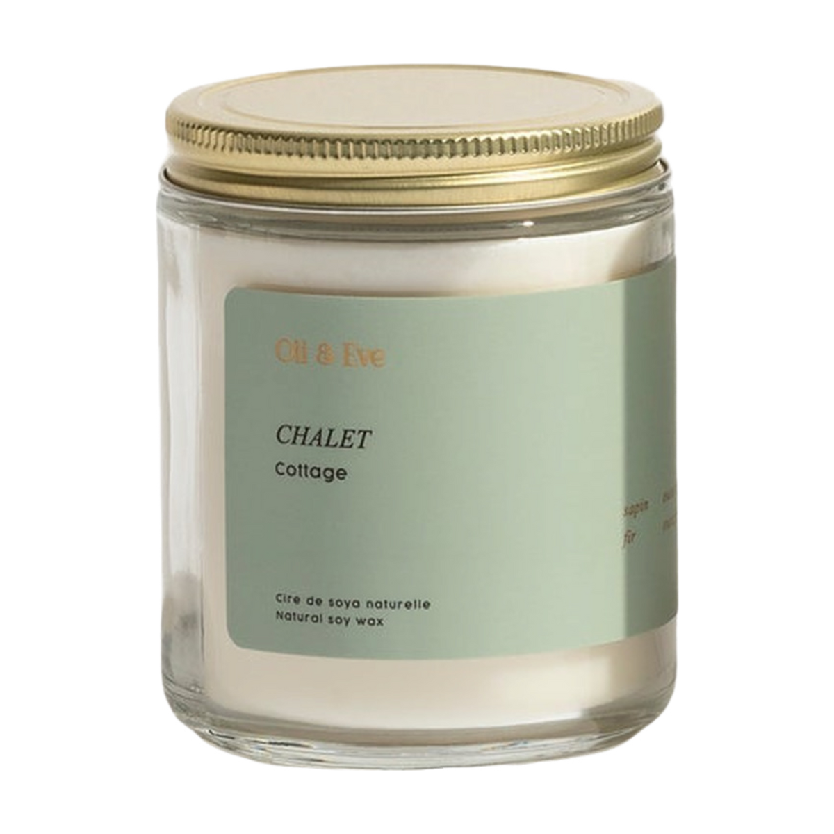 Bougie Oli et Ève Chalet 8 oz en verre