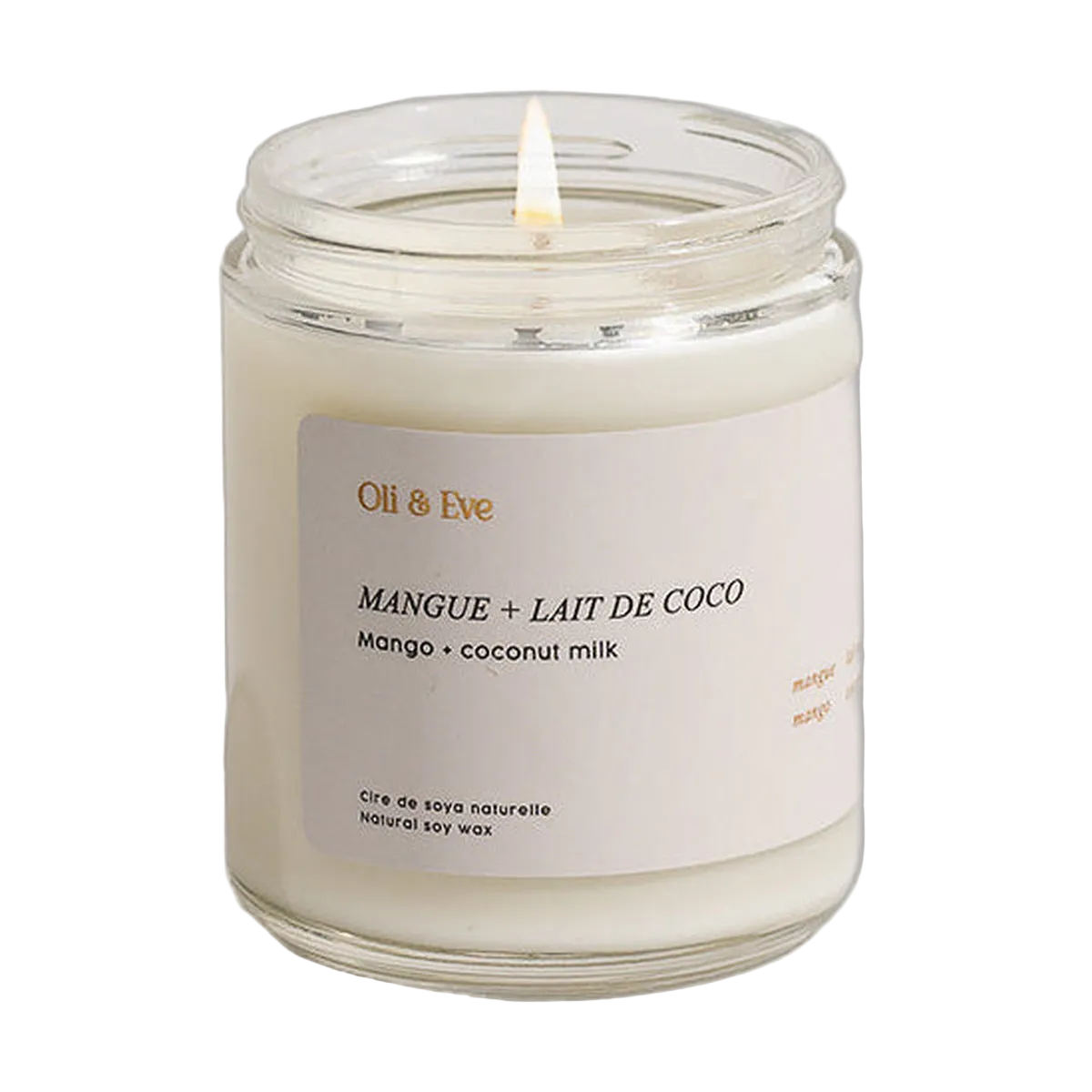 Bougie - Mangue et lait de coco en verre 8 oz