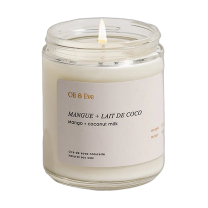 Bougie - Mangue et lait de coco en verre 8 oz