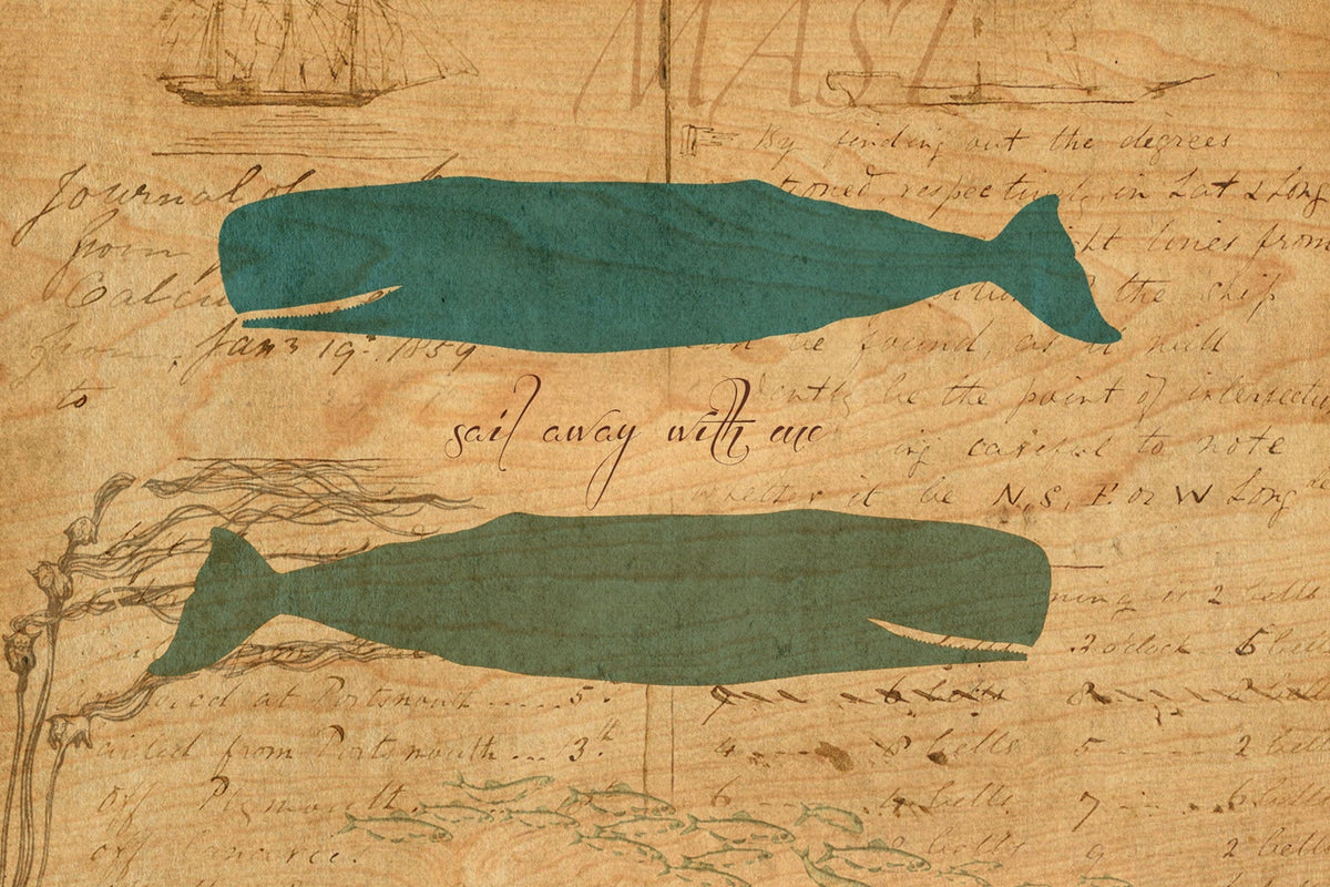Wood Postcard - Whale