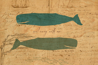 Wood Postcard - Whale