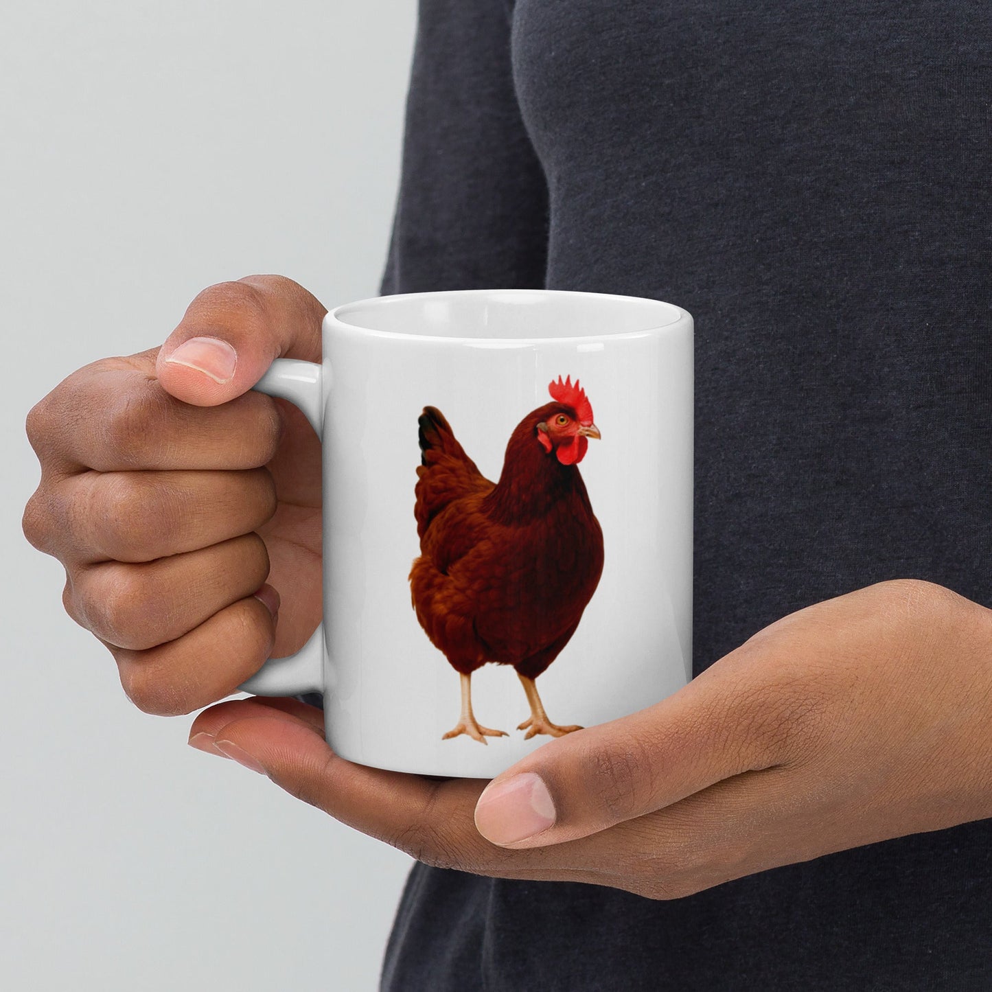 Mug blanc brillant Rhode Island Red