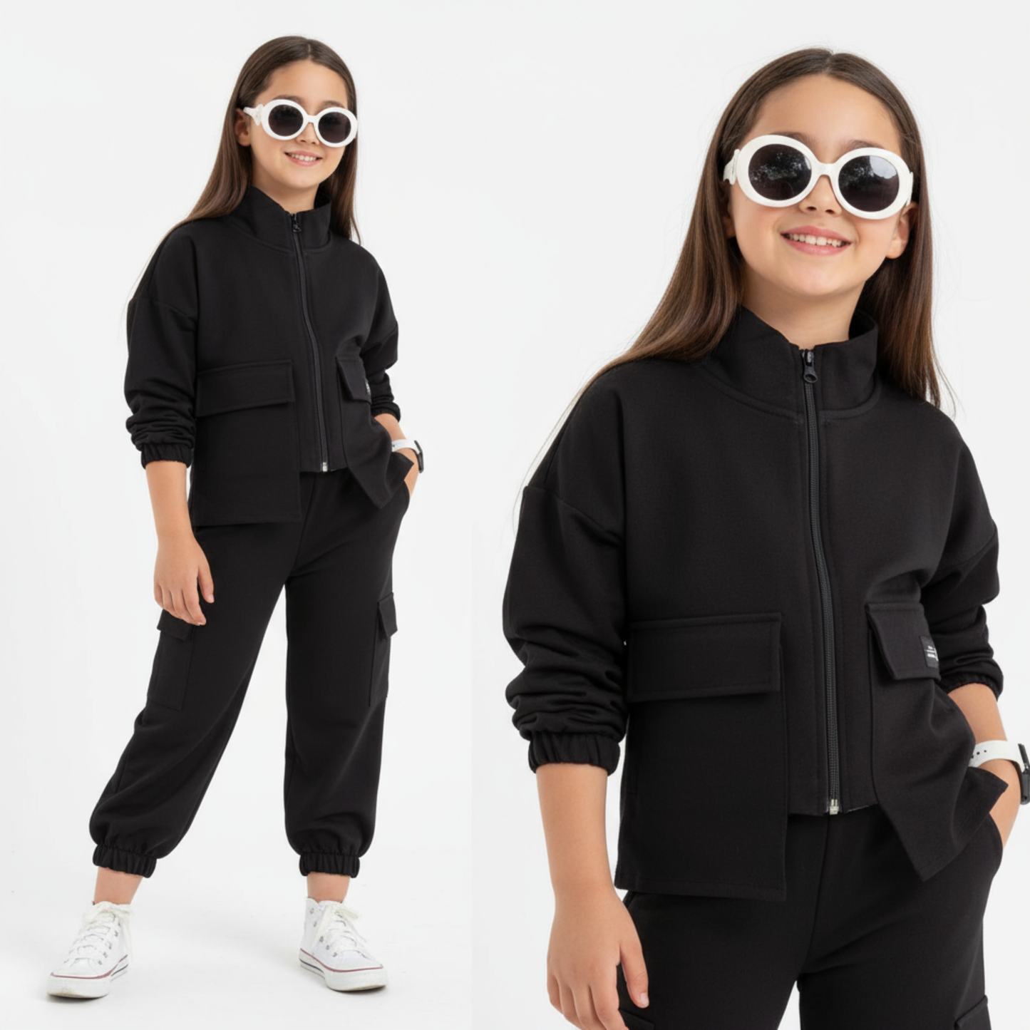 Ensemble Décontracté Filles Chic avec Poches