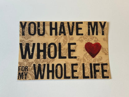 Wood Postcard - Whole Heart