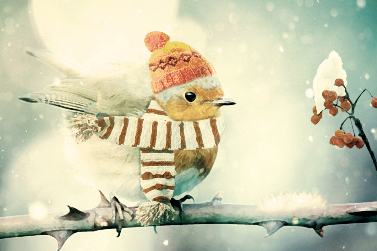 Wood Postcard - Winter Bird