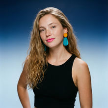 Colorful Summer Statement Earrings Handmade, Post or Clip Ons- "Belle"