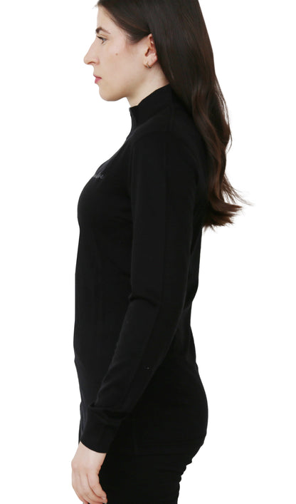 Chandail 1/4 zip en laine mérinos pour femme — Poids moyen