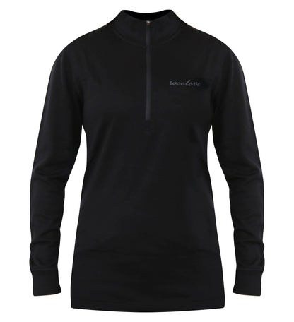 Chandail 1/4 zip en laine mérinos pour femme — Poids moyen