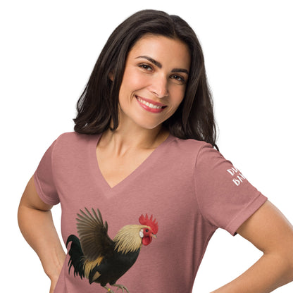 T-shirt décontracté à col en V pour femme Dutch Bantam