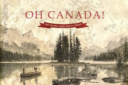 Wood Postcard - Oh Canada Canoe