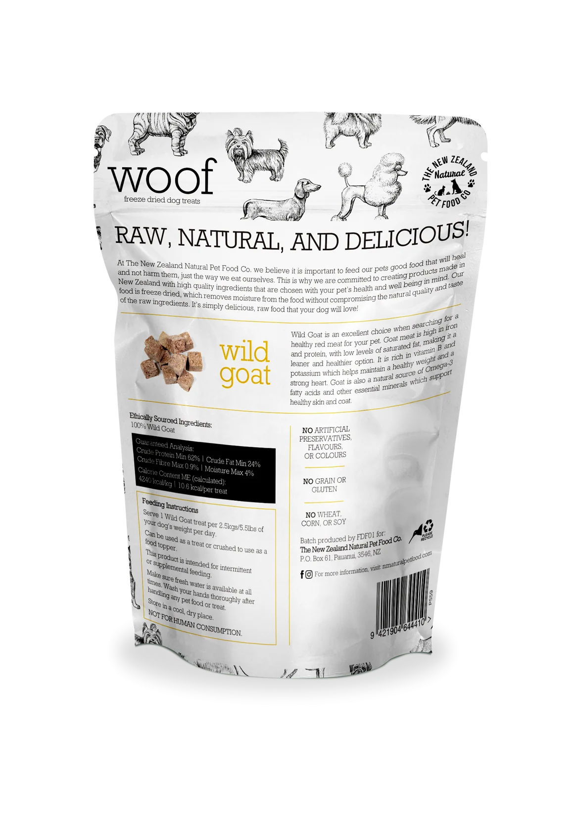 NZPF Woof - Wild Goat Freeze Dried Dog Treats