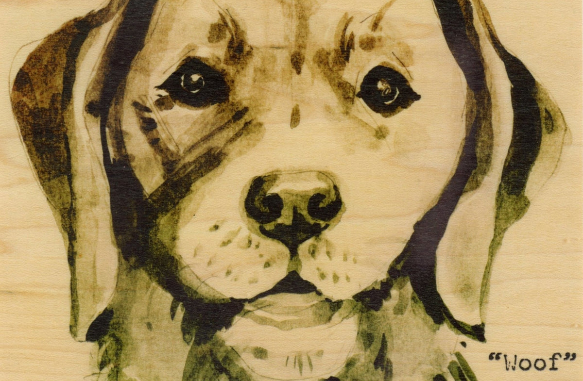 Woof Wood Postcard