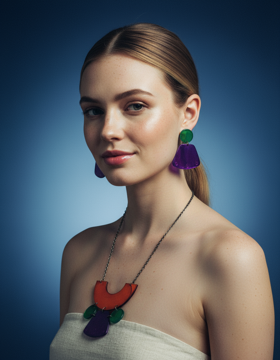 Grand collier plastron coloré et audacieux