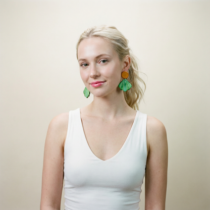 Seashell Drop Statement Earrings, Post or Clip On – "Sarah"