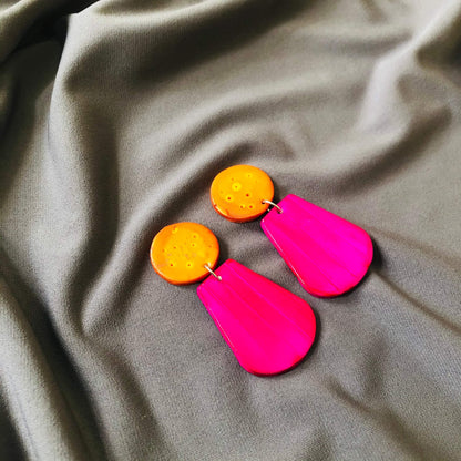 Boucles d'oreilles d'été colorées faites à la main, clous ou clips - "Belle"