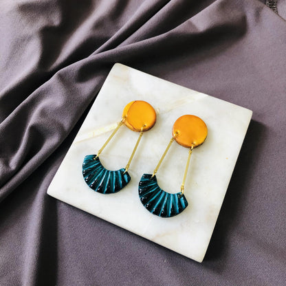 Boucles d'oreilles pendantes Art déco, avec clous ou clips – « Kia »