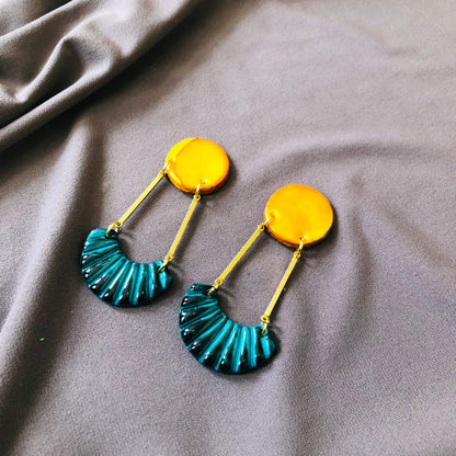 Boucles d'oreilles pendantes Art déco, avec clous ou clips – « Kia »