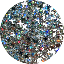 Holographic Silver 4 pointed star Glitter