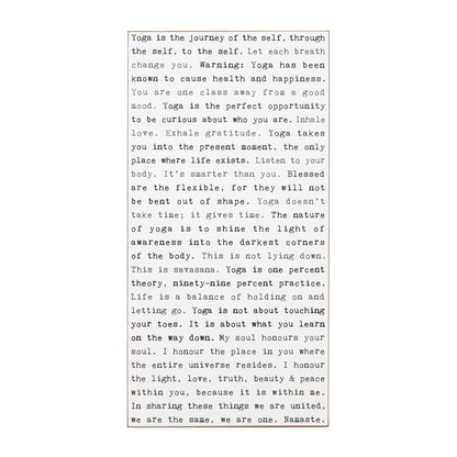 Typewriter Sign - Yoga