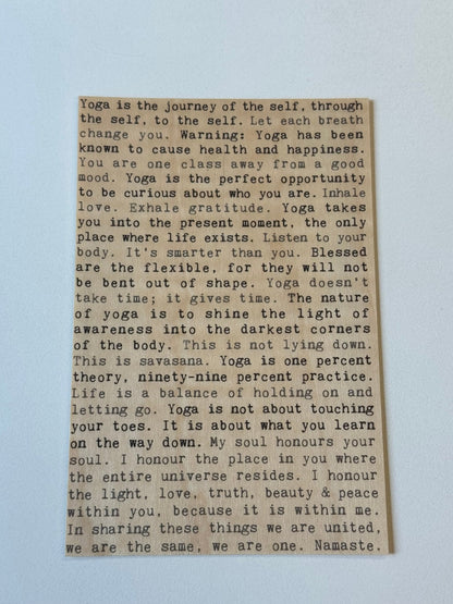 Yoga Wood Postcard