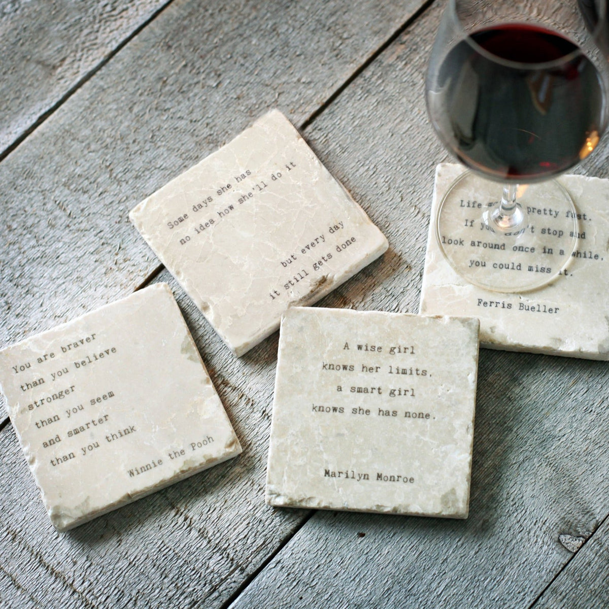 Marble Coasters - Little Gem - You Are Braver (Winnie The Pooh)
