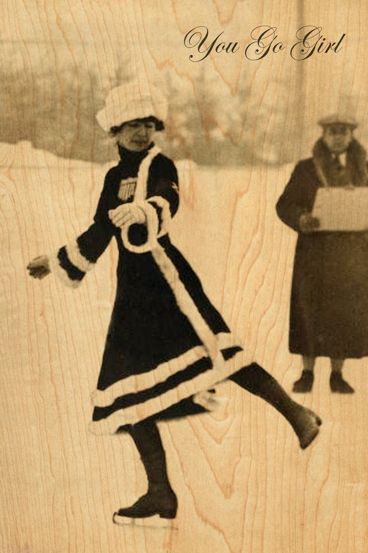 You Go Girl Wood Postcard