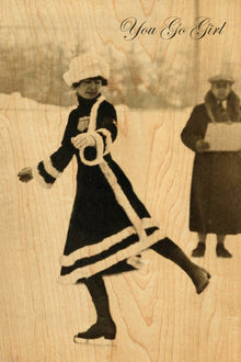 Carte postale en bois You Go Girl