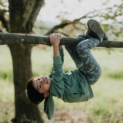 Youth Bamboo Leggings | Orange Smilies