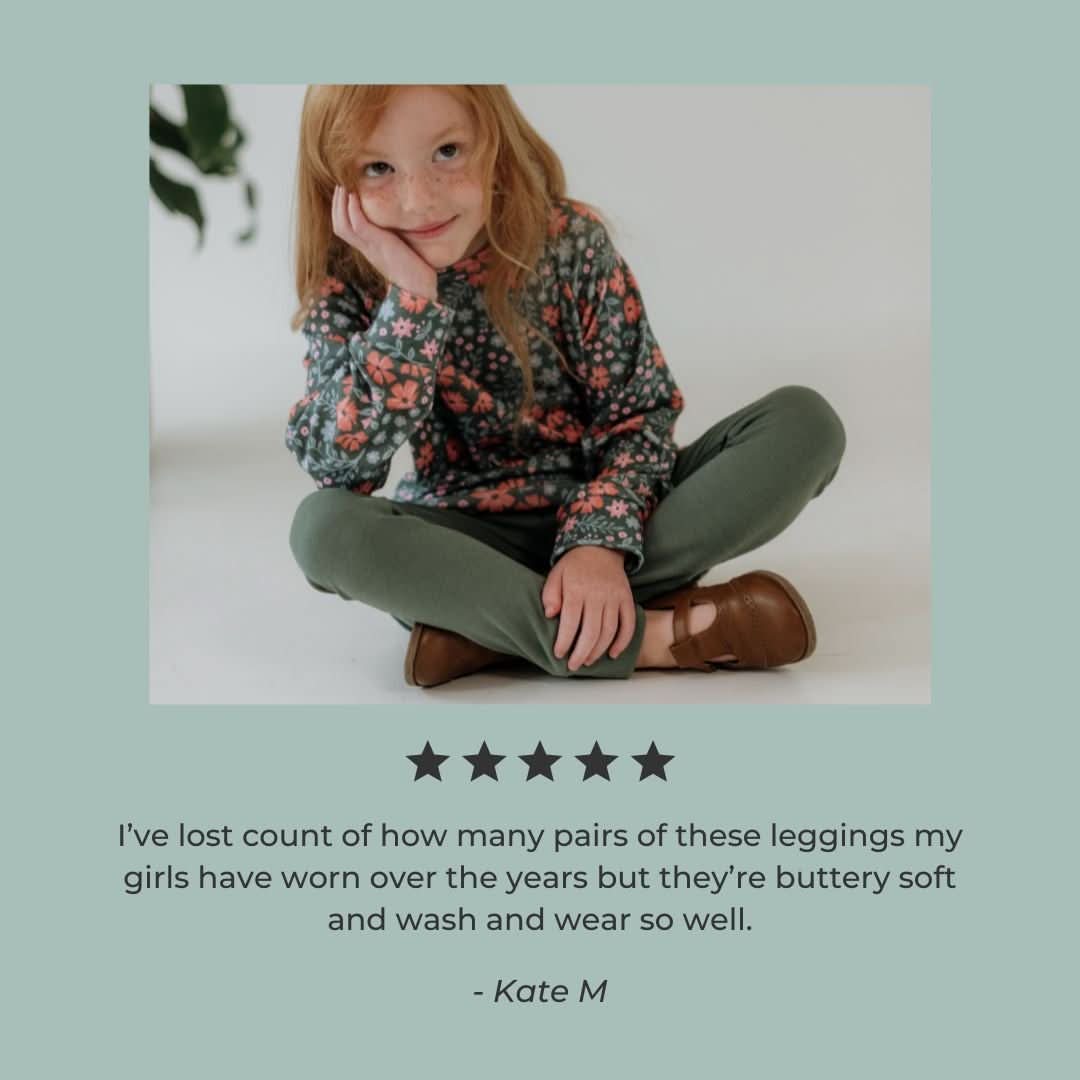 Youth Bamboo Leggings | Strawberry Patch