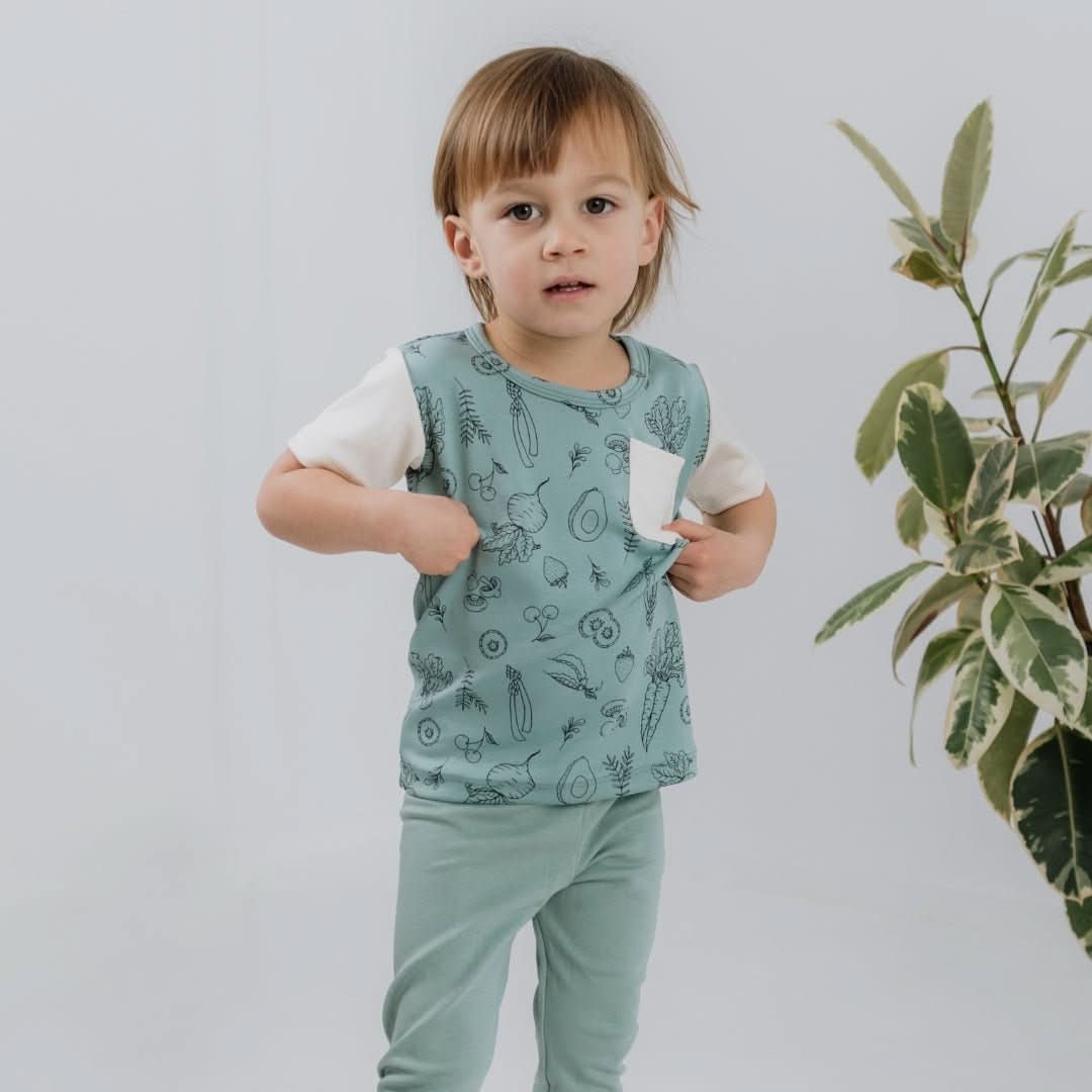 Baby/Kids' Bamboo Pocket T-Shirt | Rainbow Stripe