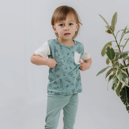 Baby/Kids' Bamboo Pocket T-Shirt | Market Veggies Cream