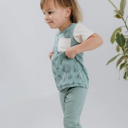 Baby/Kids' Bamboo Pocket T-Shirt | Rainbow Stripe