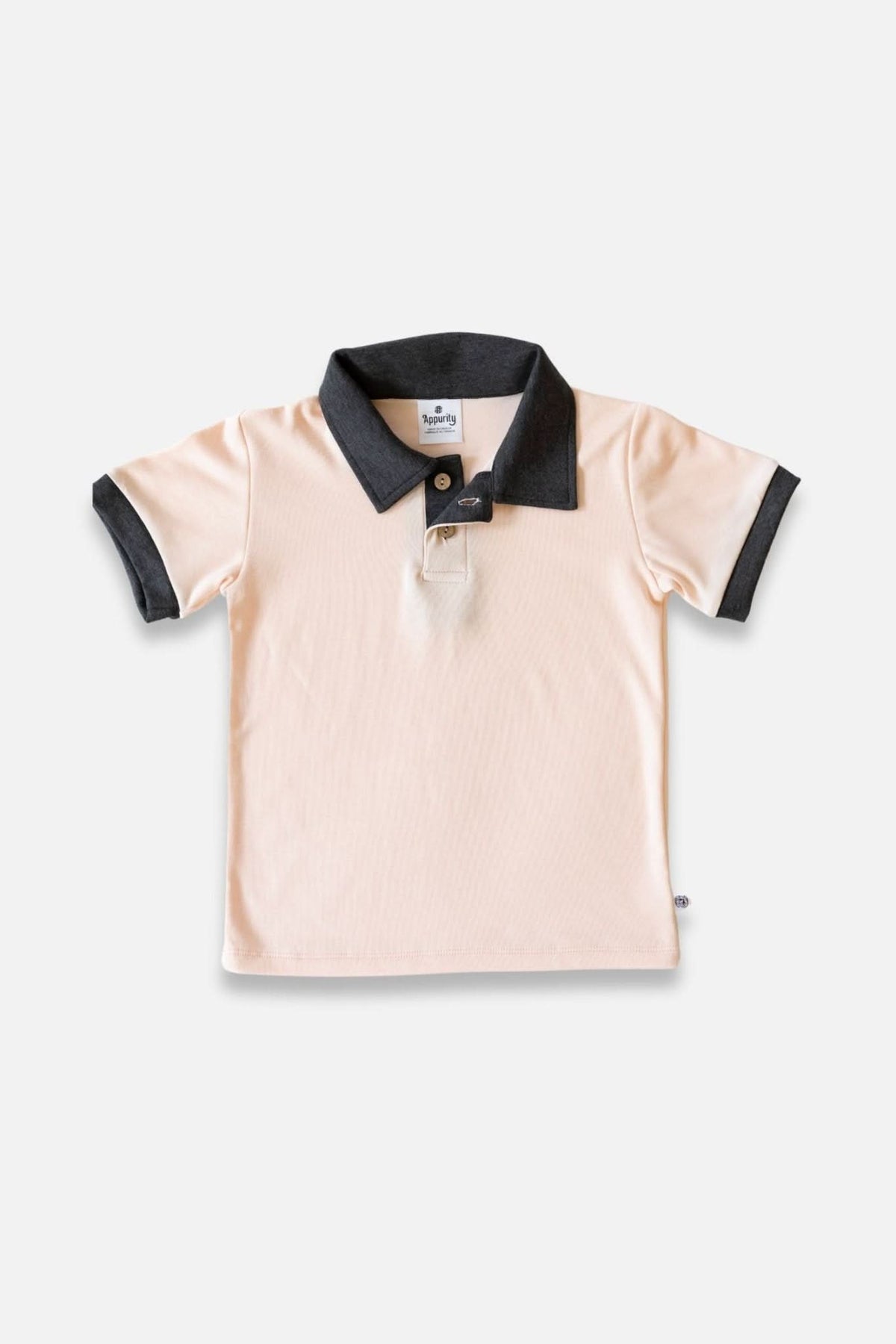 Youth Bamboo Polo Shirt | Blush Charcoal