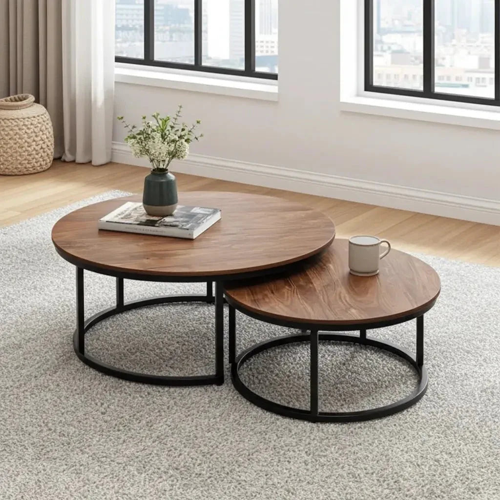 Nesting coffee tables in Acacia wood (Natural)