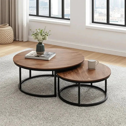 Nesting coffee tables in Acacia wood (Natural)