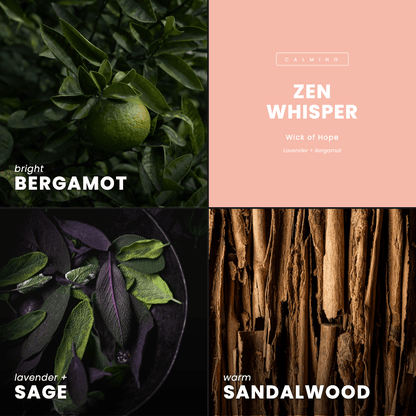 Zen Whisper Candle | Lavender + Bergamot