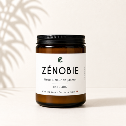 Bougie de soya ZÉNOBIE Musc et fleur de jasmin